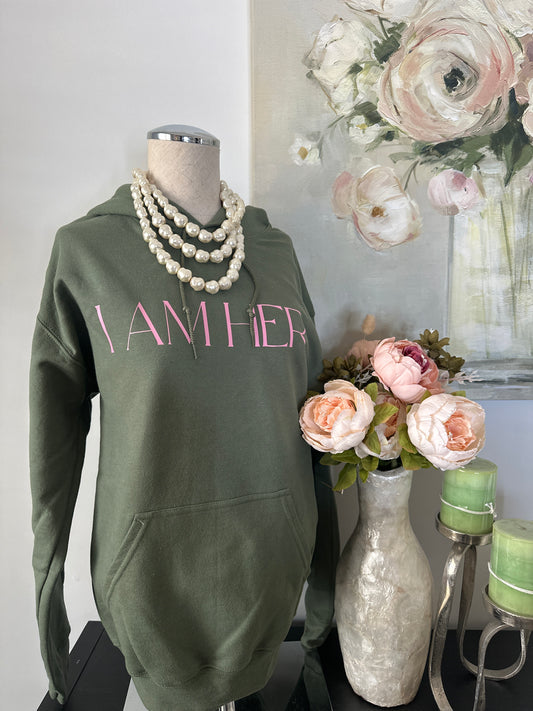 I AM HER Hoodie (Green)