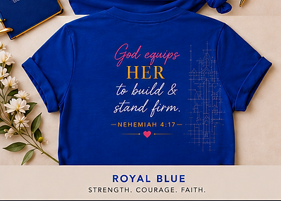 Summit Tee - Build With One Hand (Blue)