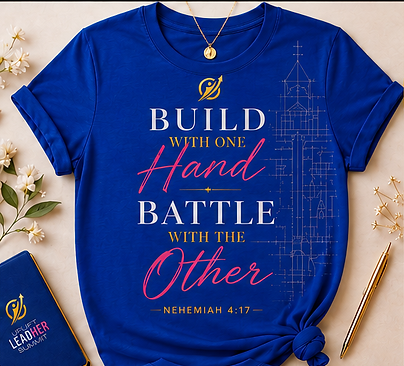 Summit Tee - Build With One Hand (Blue)